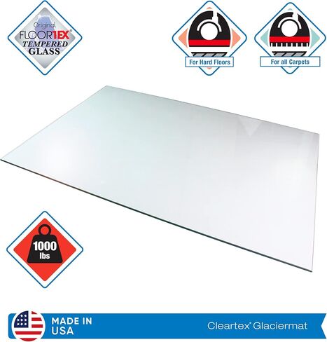 Glaciermat® Heavy Duty Glass Chair Mat for Hard Floors & Carpets - 36" x 42" in Saudi Arabia