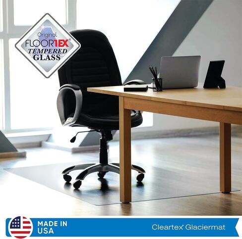 Glaciermat® Heavy Duty Glass Chair Mat for Hard Floors & Carpets - 36" x 42" in Saudi Arabia