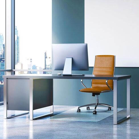 Glaciermat® Heavy Duty Glass Chair Mat for Hard Floors & Carpets - 36" x 42" in Saudi Arabia