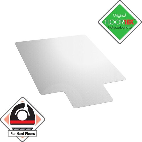 سجادة كرسي من البولي كربونات من Floortex مع حافة مقاس 47 بوصة × 35 بوصة للأرضيات الصلبة، شفافة (FC128919LR) in Saudi Arabia