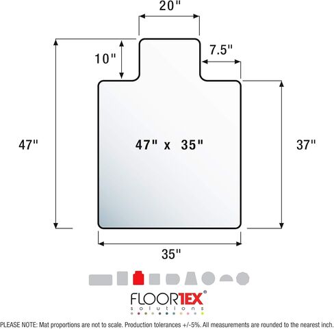سجادة كرسي من البولي كربونات من Floortex مع حافة مقاس 47 بوصة × 35 بوصة للأرضيات الصلبة، شفافة (FC128919LR) in Saudi Arabia