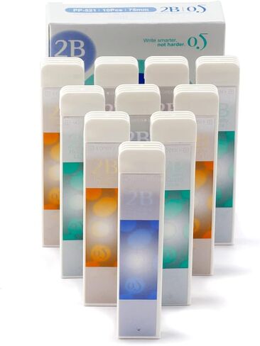 قلم رصاص ميكانيكي 2B 0.5 ملم ذو نقطة دقيقة مقاومة للكسر من الراتنج يمكن إعادة تعبئة 10 أنابيب in Kuwait