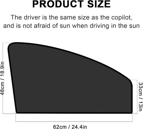 Ouzorp 2 PCS Car Side Window Sun Shades, Back Seat Window Sunshades Privacy Curtains, 100% Block Light for Breastfeeding, Taking a nap, Changing Clothes, Camping，Universal for Car SUV Truck(Black) in Saudi Arabia