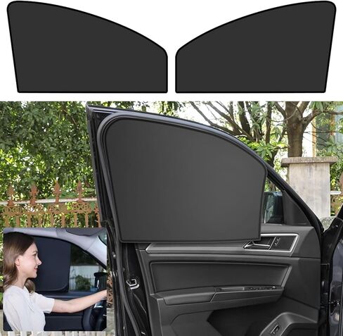 Ouzorp 2 PCS Car Side Window Sun Shades, Back Seat Window Sunshades Privacy Curtains, 100% Block Light for Breastfeeding, Taking a nap, Changing Clothes, Camping，Universal for Car SUV Truck(Black) in Saudi Arabia