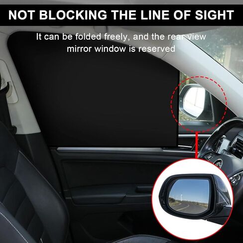 Ouzorp 2 PCS Car Side Window Sun Shades, Back Seat Window Sunshades Privacy Curtains, 100% Block Light for Breastfeeding, Taking a nap, Changing Clothes, Camping，Universal for Car SUV Truck(Black) in Saudi Arabia