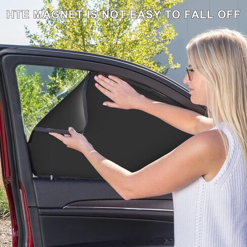 Ouzorp 2 PCS Car Side Window Sun Shades, Back Seat Window Sunshades Privacy Curtains, 100% Block Light for Breastfeeding, Taking a nap, Changing Clothes, Camping，Universal for Car SUV Truck(Black) in Saudi Arabia
