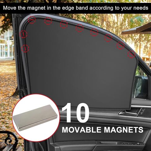 Ouzorp 2 PCS Car Side Window Sun Shades, Back Seat Window Sunshades Privacy Curtains, 100% Block Light for Breastfeeding, Taking a nap, Changing Clothes, Camping，Universal for Car SUV Truck(Black) in Saudi Arabia