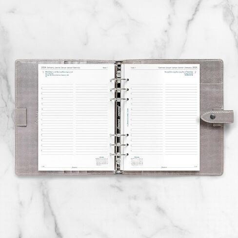 Filofax Calendar Diary Refill, A5 Size, Day on One Page with Appointments, White Paper, Multilingual: Five Languages, 2024 (C68515-24) in Saudi Arabia
