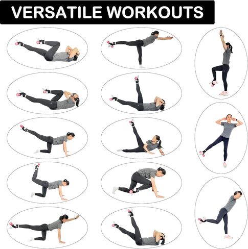 Adjustable Ankle-Weight Lifting Straps, Tibialis-Trainer for Calf and Shin Workouts, Dumbbell-Foot-Attachment, Booty Workout Exercise Kickbacks Leg Extensions Strength Training in Kuwait