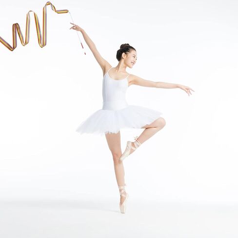 Dance Ribbons Rhythmic Gymnastics Ribbon 78.7 inches Rainbow Streamers 2pcs Dancing Streamers with Ribbon Wand for Artistic Dancing Gymnastics Kids Dancing Talent Shows in Kuwait