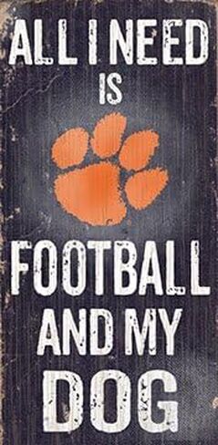 Fan Creations Clemson Tigers 6" x 12" كل ما أحتاجه هو كرة القدم وعلامة My Dog Wood in Saudi Arabia