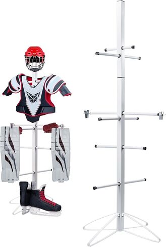 رف تجفيف معدات الهوكي رف تجفيف معدات الهوكي المعدنية رف تجفيف معدات الهوكي الرياضية رف جاف للتجفيف والتخزين مع 4 مشابك معلقة قابلة للتعديل وسوار معصم لجميع الأعمار، سهل التجميع in Kuwait
