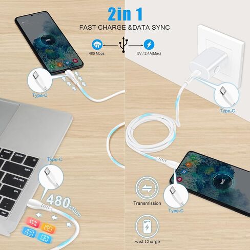 25W Samsung Fast Type C Charger for Samsung Galaxy A15 5G A54 A14 5G A25 A53 A23 A13 A03s A04s S24 Ultra S23 S22 S21 FE S20 Z Fold 5 Flip 5,Pixel 8 Pro 7a,USB C Charger Block 6FT C Type Charging Cord in Saudi Arabia