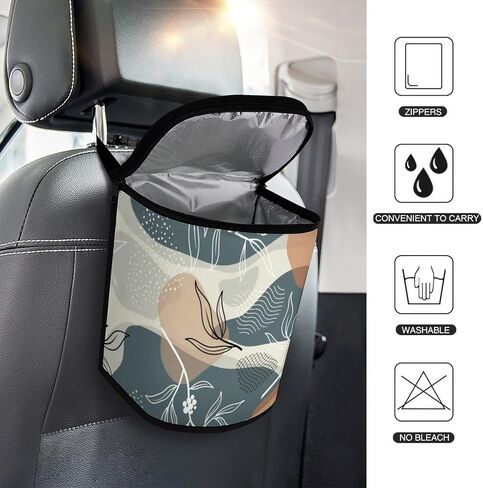 Goth Halloween Skull Car Trash Can with Lid, Gothic Car Accessories Leak-Proof Waterproof Car Garbage Bin Collapsible Portable Car Storage Organizer Large Capacity Trash Bag for Car SUV Trucks in Saudi Arabia