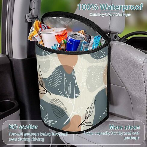 Goth Halloween Skull Car Trash Can with Lid, Gothic Car Accessories Leak-Proof Waterproof Car Garbage Bin Collapsible Portable Car Storage Organizer Large Capacity Trash Bag for Car SUV Trucks in Saudi Arabia