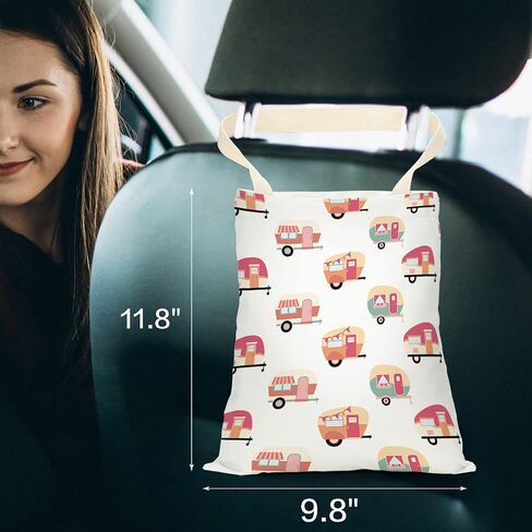 Car Trash Bag, Car Garbage Bag, Car Trash Bag Hanging, Waterproof, Car Back Seat Organizer, Car Trash Can for Car Accessories, Vehicle, Travelling, Camping, Outdoor, Animal Dog Cow Leopard Decor in Saudi Arabia