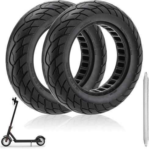إطار مطاطي صلب مقاس 10 × 2.125 بوصة لدراجة Gotrax G4 XR/Hiboy S2 Pro/Ninebot Segway F30 F40 الكهربائية، ملحقات استبدال الإطارات الأمامية/الخلفية قطعتين مقاومة للانفجار على شكل قرص العسل in Kuwait