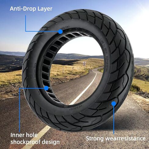 إطار مطاطي صلب مقاس 10 × 2.125 بوصة لدراجة Gotrax G4 XR/Hiboy S2 Pro/Ninebot Segway F30 F40 الكهربائية، ملحقات استبدال الإطارات الأمامية/الخلفية قطعتين مقاومة للانفجار على شكل قرص العسل in Kuwait