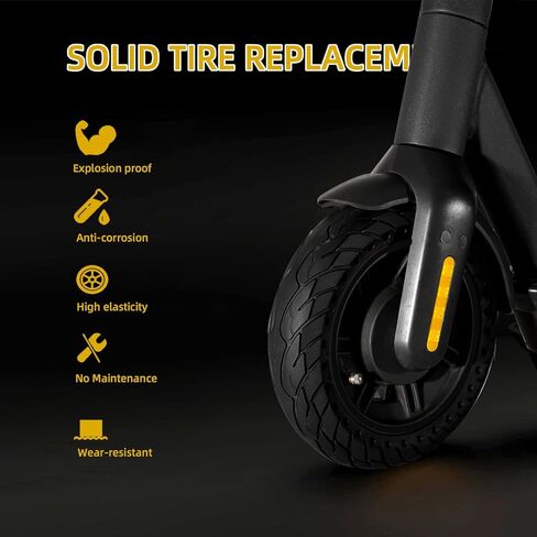 إطار مطاطي صلب مقاس 10 × 2.125 بوصة لدراجة Gotrax G4 XR/Hiboy S2 Pro/Ninebot Segway F30 F40 الكهربائية، ملحقات استبدال الإطارات الأمامية/الخلفية قطعتين مقاومة للانفجار على شكل قرص العسل in Kuwait