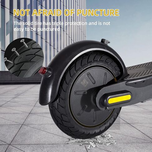 إطار مطاطي صلب مقاس 10 × 2.125 بوصة لدراجة Gotrax G4 XR/Hiboy S2 Pro/Ninebot Segway F30 F40 الكهربائية، ملحقات استبدال الإطارات الأمامية/الخلفية قطعتين مقاومة للانفجار على شكل قرص العسل in Kuwait