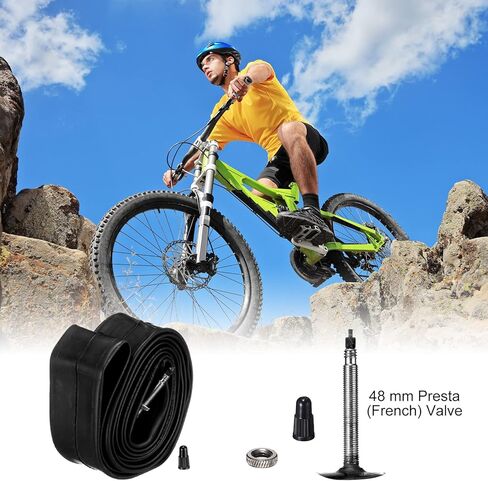 8 قطع من أنابيب الدراجة مع 2 رافعة للإطارات، أنابيب داخلية للدراجة، أنبوب إطار الدراجة 26 × 1.75-2.125 بوصة، صمام بريستا/فرنسي 48 مم يناسب 1.75/1.85 1.95/2.0/2.10/2.125 أنبوب داخلي لدراجة الأطفال الطريق MTB in Kuwait