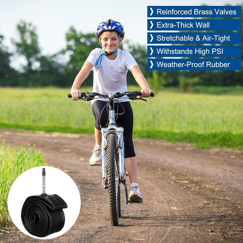 8 قطع من أنابيب الدراجة مع 2 رافعة للإطارات، أنابيب داخلية للدراجة، أنبوب إطار الدراجة 26 × 1.75-2.125 بوصة، صمام بريستا/فرنسي 48 مم يناسب 1.75/1.85 1.95/2.0/2.10/2.125 أنبوب داخلي لدراجة الأطفال الطريق MTB in Kuwait