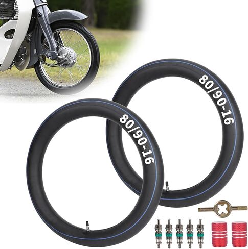 2.75/3.00-17 أنابيب داخلية مع ساق صمام مستقيم TR4 لإطارات 80/90-17 CT110 Trail 1980-1986 CT90 Trail 1970-1979 - عبوتان in Kuwait