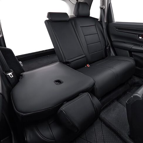 أغطية مقاعد EKR ملائمة حسب الطلب لسيارة Honda CRV 2023 2024 - مجموعة كاملة، جلد (أسود) in Kuwait