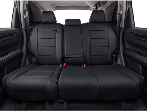 أغطية مقاعد EKR ملائمة حسب الطلب لسيارة Honda CRV 2023 2024 - مجموعة كاملة، جلد (أسود) in Kuwait