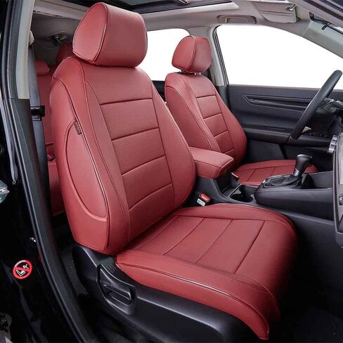 أغطية مقاعد EKR ملائمة حسب الطلب لسيارة Honda CRV 2023 2024 - مجموعة كاملة، جلد (أسود) in Kuwait