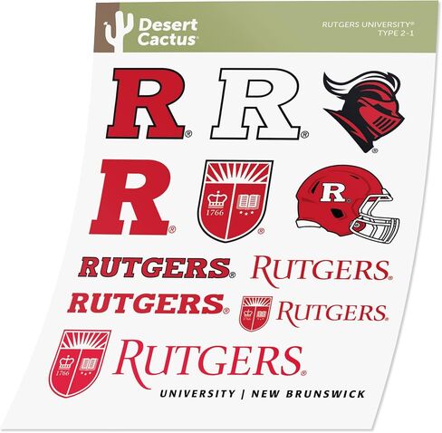 ملصق صبار الصحراء روتجرز ملصق جامعة ولاية نيوجيرسي RTX ملصقات الفينيل شارات الكمبيوتر المحمول زجاجة مياه سجل قصاصات السيارة T2 (النوع 2) in Saudi Arabia