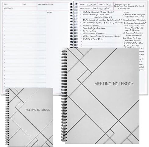 Juvale 2 Pack Meeting Notebooks for Work, Spiral-Bound Daily Planner for Project Management, Office, Business, Note Taking, Organizer (160 Pages, 8.5 x 11 In) in Saudi Arabia