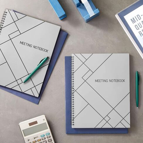 Juvale 2 Pack Meeting Notebooks for Work, Spiral-Bound Daily Planner for Project Management, Office, Business, Note Taking, Organizer (160 Pages, 8.5 x 11 In) in Saudi Arabia