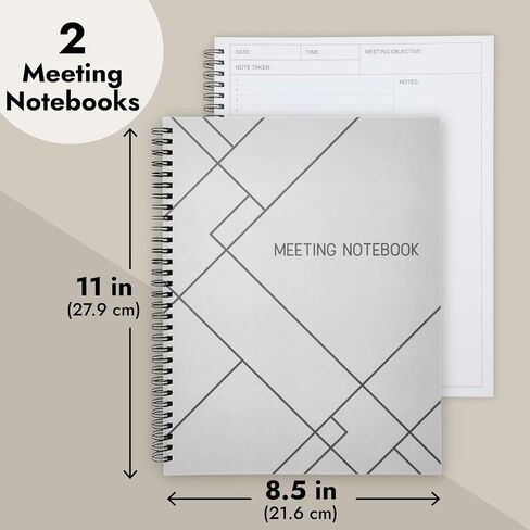 Juvale 2 Pack Meeting Notebooks for Work, Spiral-Bound Daily Planner for Project Management, Office, Business, Note Taking, Organizer (160 Pages, 8.5 x 11 In) in Saudi Arabia