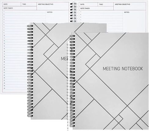 Juvale 2 Pack Meeting Notebooks for Work, Spiral-Bound Daily Planner for Project Management, Office, Business, Note Taking, Organizer (160 Pages, 8.5 x 11 In) in Saudi Arabia