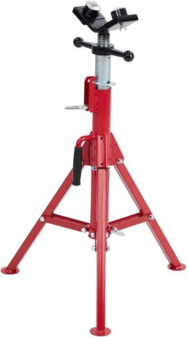 Pipe Stand with 2-Ball Transfer, V-Head Folding Jack Stand, 2500lbs Welding Stand Adjustable Height 28-52IN, Heavy Duty Carbon Steel Body, Steel Pipe Jacks for Welding in Saudi Arabia