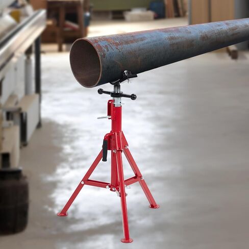 Pipe Stand with 2-Ball Transfer, V-Head Folding Jack Stand, 2500lbs Welding Stand Adjustable Height 28-52IN, Heavy Duty Carbon Steel Body, Steel Pipe Jacks for Welding in Saudi Arabia