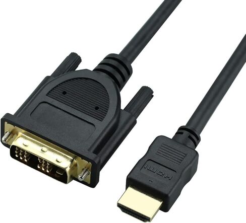 HDMI to DVI Cable (10FT, High-Speed, Bi-Directional Adapter Male to Male, DVI-D 18+1, 1080p,) - Compatible with Raspberry Pi, Roku, Xbox One, PS5/PS4/PS3, Graphics Card in Saudi Arabia