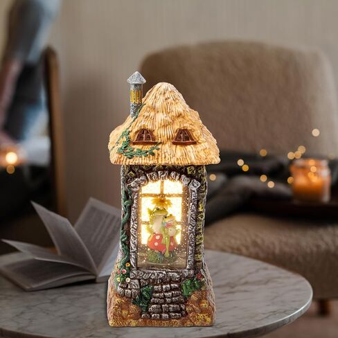 Spring Playful Green Frog Snow Globe Decorative Tabletop Figurine Resin Glittering Lantern Garden Frog Decor Summer Decorations Gifts in Kuwait