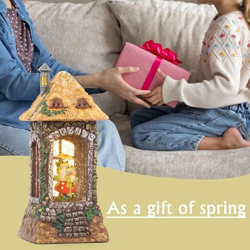 Spring Playful Green Frog Snow Globe Decorative Tabletop Figurine Resin Glittering Lantern Garden Frog Decor Summer Decorations Gifts in Kuwait