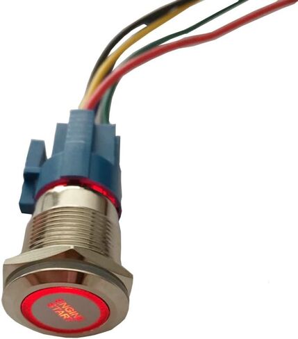 ESUPPORT 12 فولت سيارة الأزرق LED ضوء المصباح دفع زر المعادن تبديل التبديل المقبس التوصيل 19 مللي متر تشغيل المحرك in Saudi Arabia