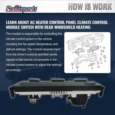 لوحة وحدة التحكم في المناخ AC لسيارة Chevy Blazer 1999-2005 GMC Jimmy 1999-2001 Oldsmobile Bravada 1999-2002 599-261 16250535 15098966 مع تسخين الزجاج الأمامي الخلفي in Kuwait