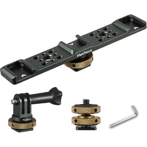 MINIFOCUS Triple Cold Shoe Extension Bar Mount & Hot Shoe to GoPro Mount Adapter