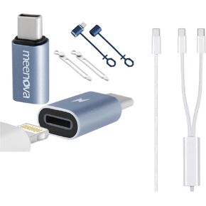 60W Lightning to USB C Adapter for iPhone 16 15 Pro Max Plus, S24, Type C Charging Converter,USB C Cable, 4.3ft, 100W 2 in 1 USB C to USB C Cable, Multi USB-C PD Fast Charging Cable