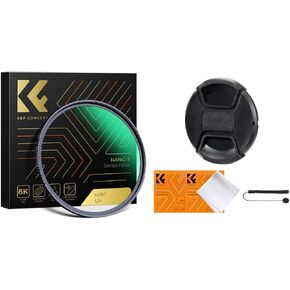 46mm MCUV Lens Filter + 4-in-1 Lens Cap Kit for Camera Lens MCUV Lens Protection Filter Microfiber Cleaning Cloth Lens Cover Kit