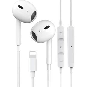 Wired Earbuds Headphones, for iPhone Wired Earphones (Built-in Microphone & Volume Control) Noise Canceling Isolating Headphones for iPhone 14/13/12/11/SE/X/XR/XS/8/7 -White