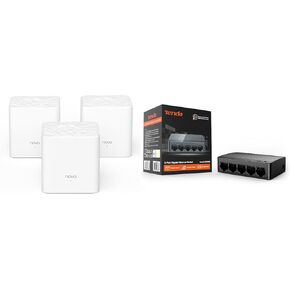 Tenda SG105 5 Port Gigabit Switch & Nova MW3 AC1200 Mesh Wi-Fi System
