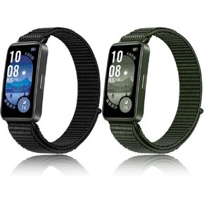 Super-Lightweight Nylon Straps Compatible with huawei Band 8/8NFC/9/9 NFC, Sport Loop Replacement Soft Textile Breathable Braided Woven Fabric Nylon Bands for Women Men