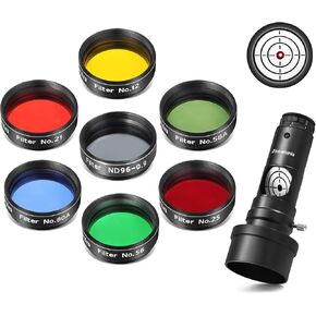 Astromania 1.25" Laser Collimator 2" Adaptor - Bundle with - Filter Set of 1.25-Inch Seven Telescope Filters