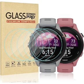 Watbro [5 Pack] Screen Protector for Garmin Forerunner 255S/255S Music HD Tempered Glass Screen Protector,Smartwatch Anti-Scratch Bubble-Free